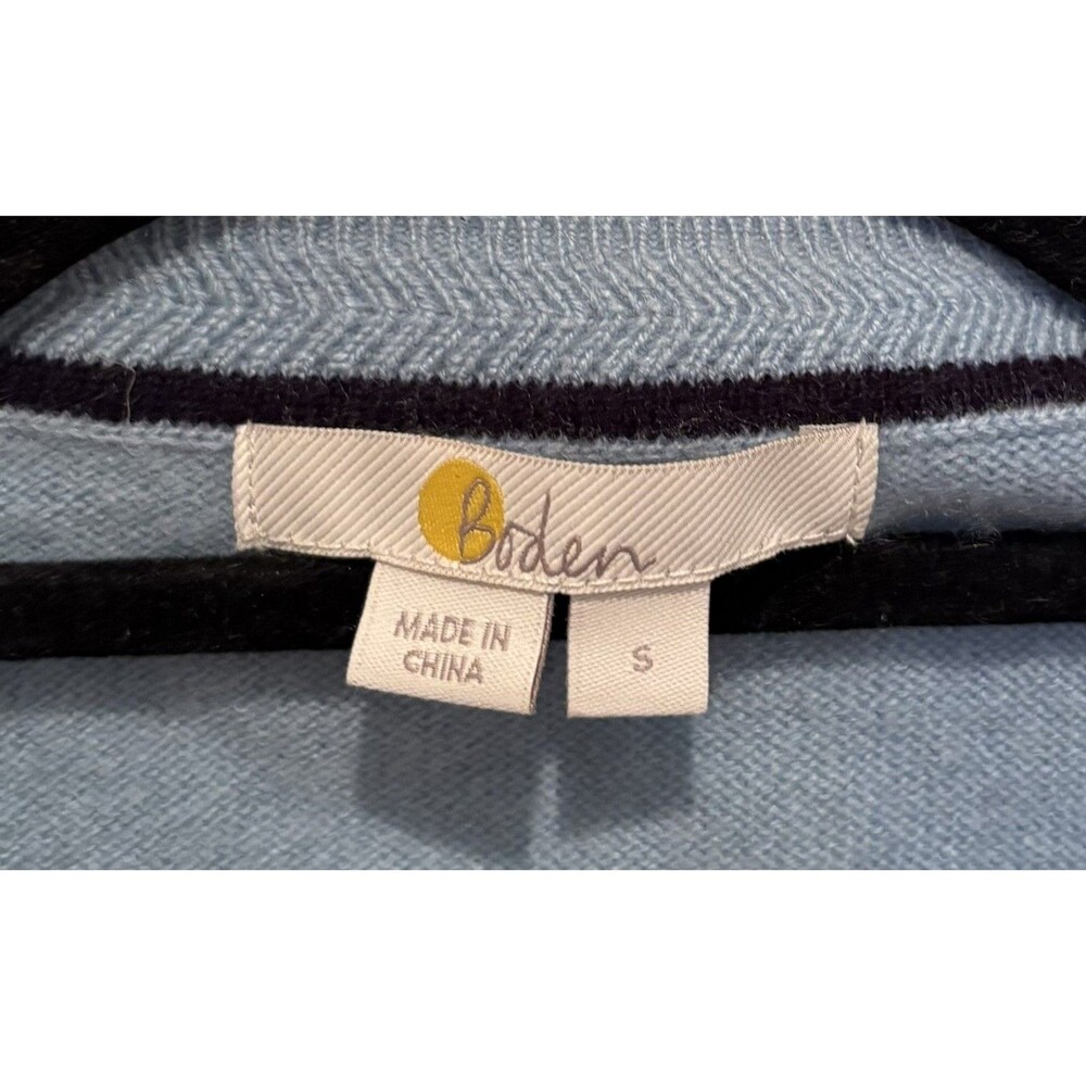 Boden 100% Cashmere Button Up crew Cardigan Sweater, Oyster Buttons, Sz S - Picture 2 of 5